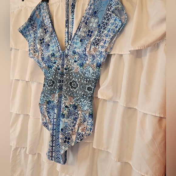 NWT Gorgeous La Moda True Colors Crystal Embellished  Bathing Suit SZ Med - Picture 10 of 16